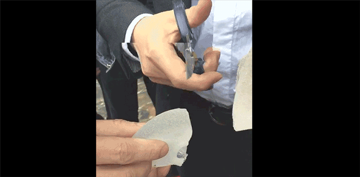 蓓菈剪開后鑒證高記憶性矽膠的不流動 蓓菈剪開后鑒證高記憶性矽膠的不流動
