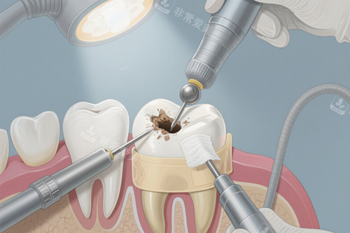 补牙过程示意图