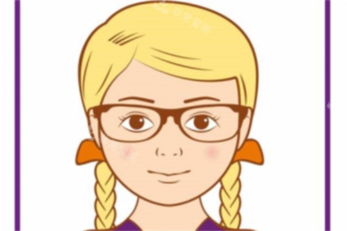 近视戴眼镜卡通图