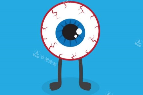 单只眼睛充血卡通图