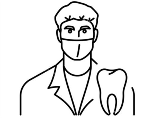 牙医和牙齿简笔图