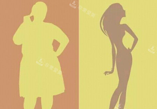 全身吸脂前后对比卡通示意图 全身吸脂前后对比卡通示意图