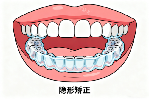 隐形矫正卡通展示图