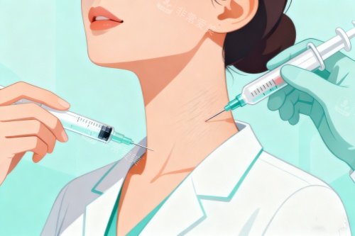 頸紋填充注射卡通圖