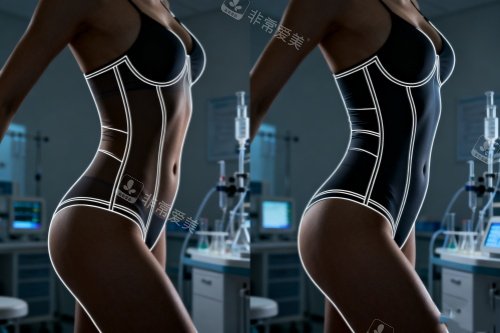 吸脂塑形卡通展示图