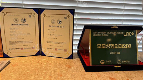 韓國毛茂醫(yī)院證書展示照片 韓國毛茂醫(yī)院證書展示照片