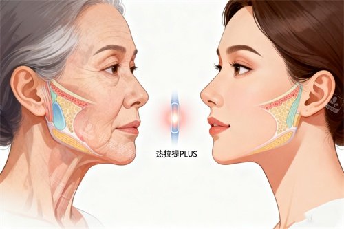 面部做热拉提前后对比图