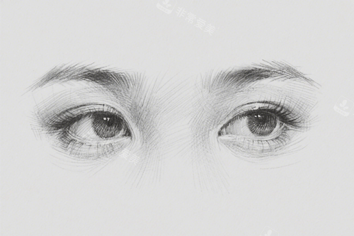 双眼皮素描图