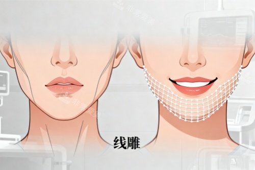 脸部埋线提升卡通图