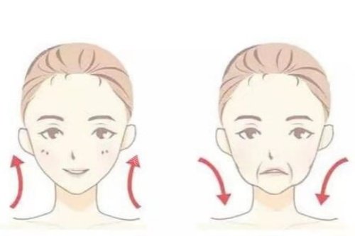 面部提升卡通对比图