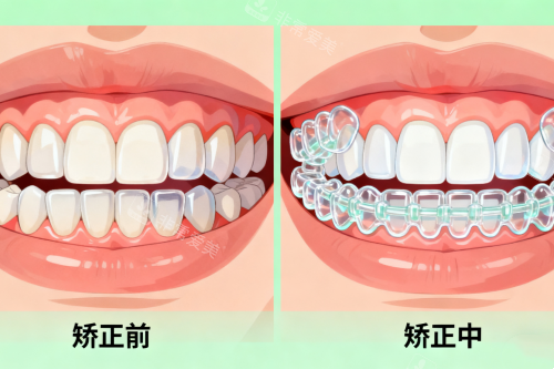 牙齿矫正后整齐牙齿展示图