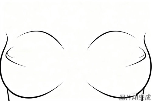 饱满胸部卡通图展示