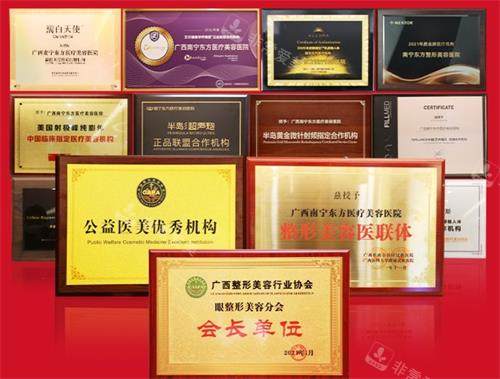 南宁东方整形荣誉图