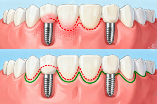 种植牙植入口腔对比展示图