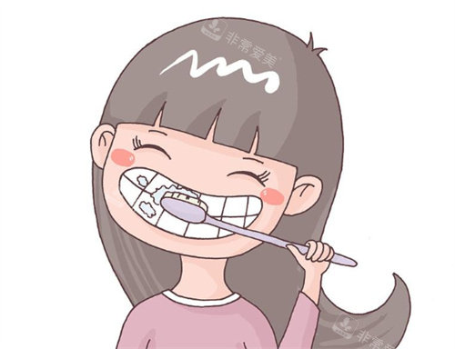 牙齿清洁卡通图展示