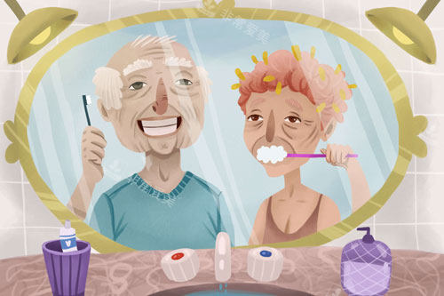 老年人牙齿卡通图