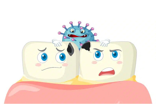 牙齿蛀虫卡通图