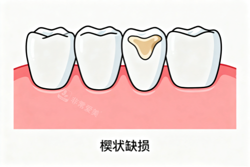 牙齿楔状缺损展示图