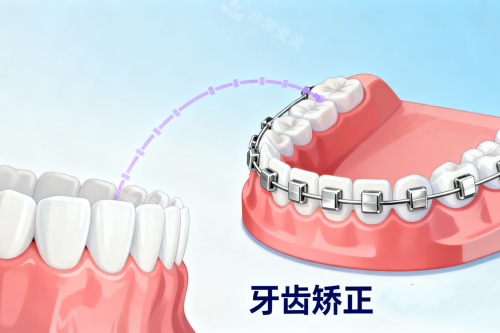 牙齿矫正金属矫正器卡通图