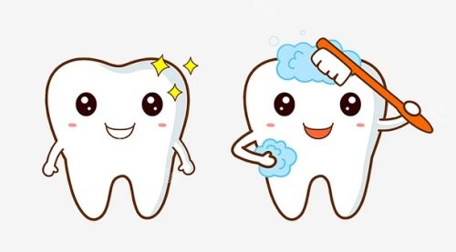 牙齿美白清洁示意图