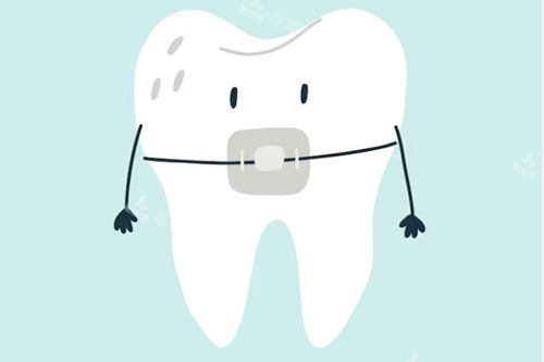 单个牙齿矫正卡通图
