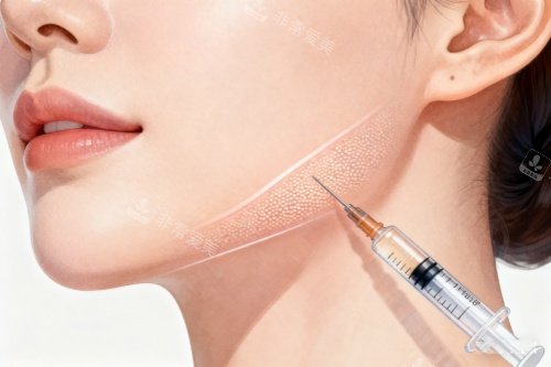 下颌线针剂注射卡通图