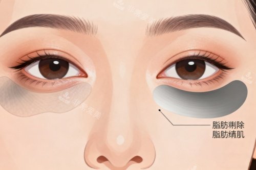 眼袋消除卡通图