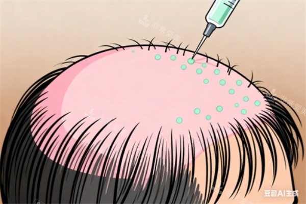 头顶植发卡通展示图