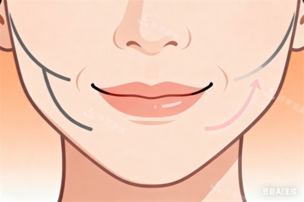 嘴角皱纹做提升卡通展示图