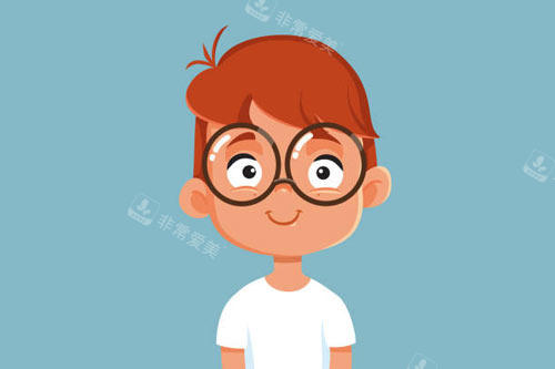 近视学生卡通图