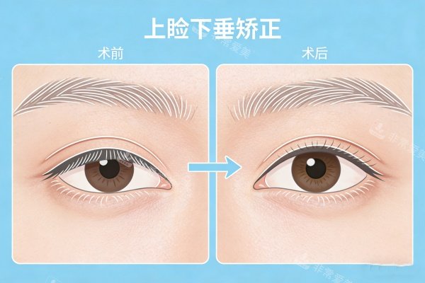 上睑下垂矫正前后对比图