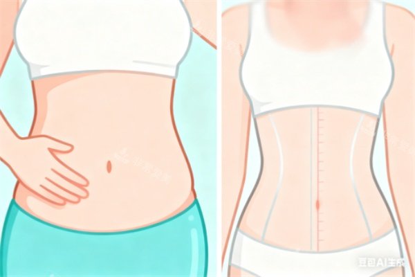 腰腹部做吸脂前后對比圖展示