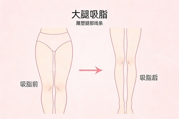 大腿做吸脂前后对比图