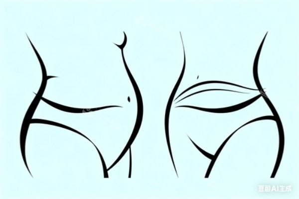 腹部做吸脂卡通展示图