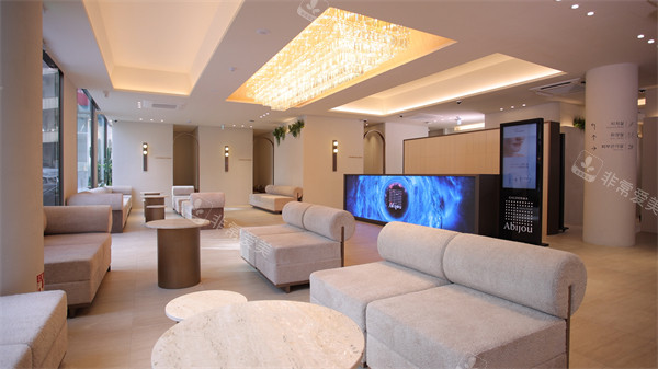 韩国Abijou雅秘珠皮肤科(江南店)大厅一角