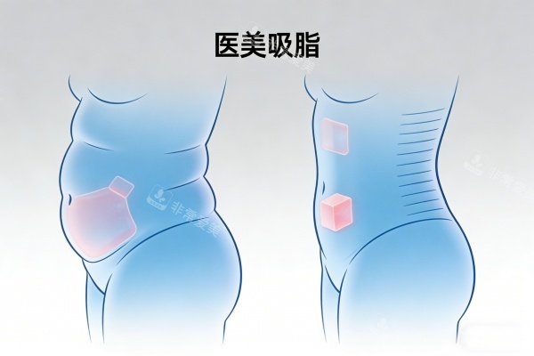 腰腹部吸脂塑形前后对比图