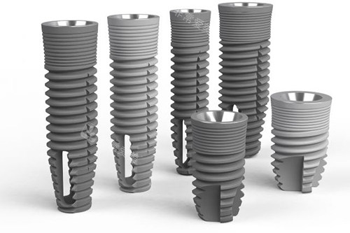 不同型号种植体模型示意图