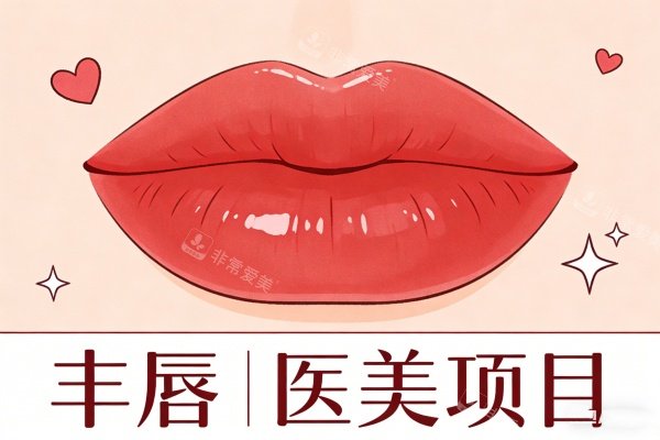医美丰唇项目卡通图
