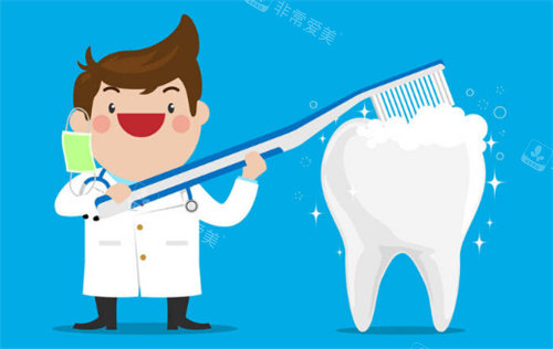 洗牙卡通展示图