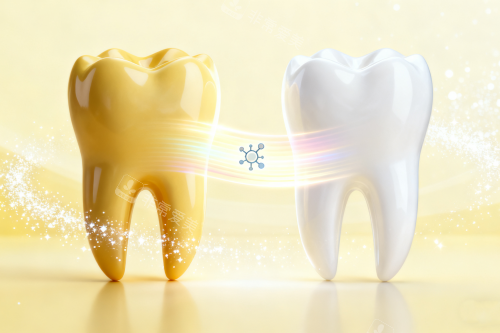 牙齿发黄美白卡通图