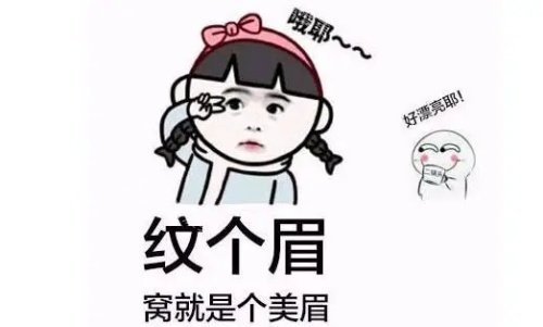 纹眉术后示意图