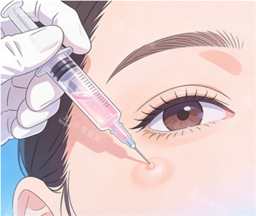玻尿酸注射眼周的示意圖