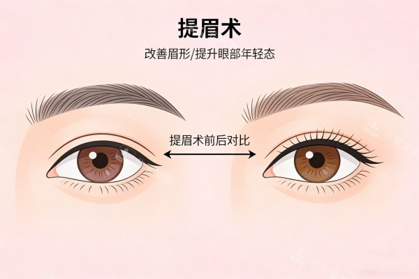 提眉术前后对比图