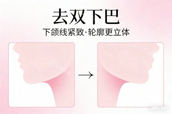 下颌线紧致、去双下巴卡通图展示