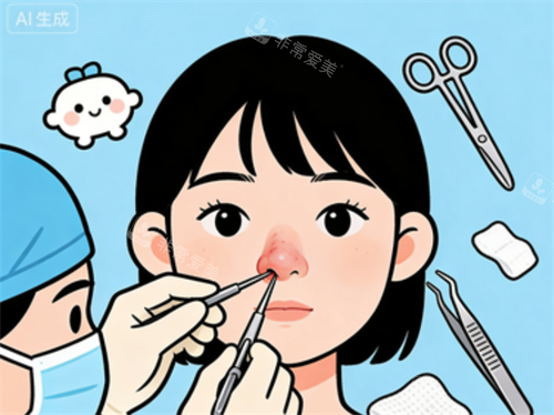 鼻修复手术卡通图