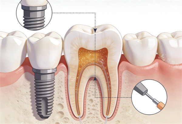 牙齿种植插画卡通图片