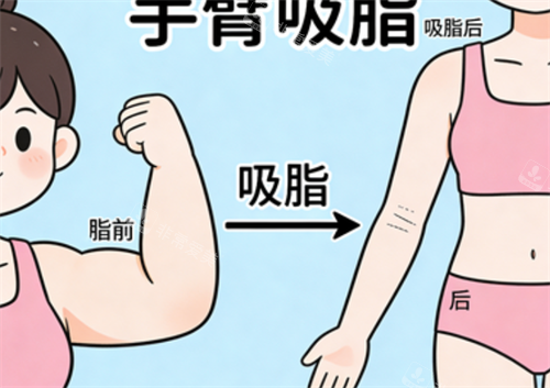手臂吸脂前后的区别