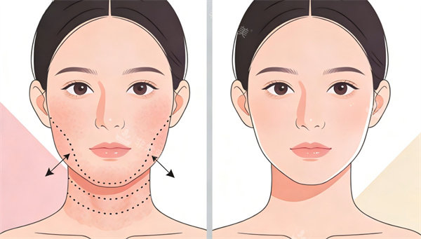 面部吸脂手术前后对比