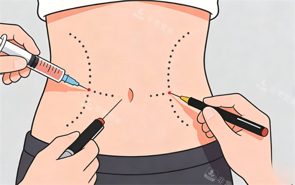 腰腹吸脂操作卡通图片