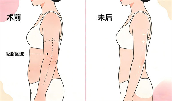 大臂吸脂前后图片对比
